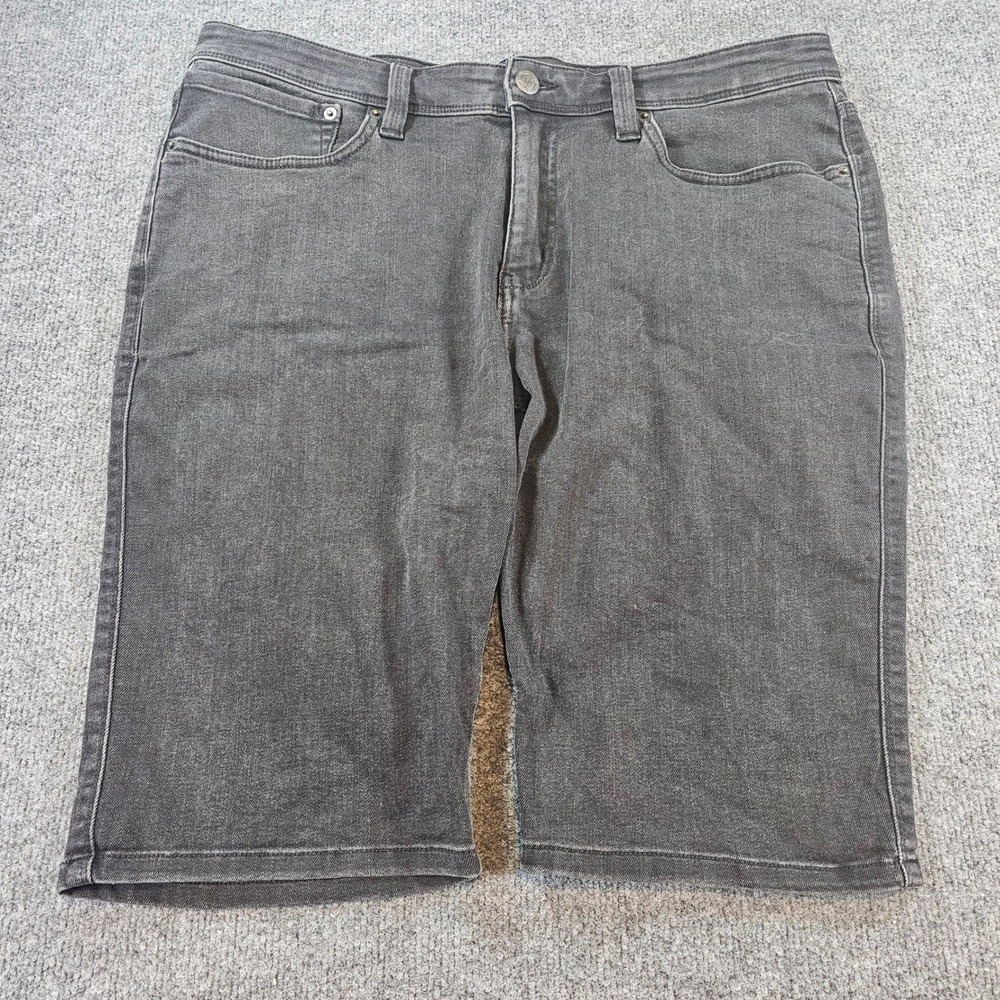 DU/ER Performance Denim Slim Shorts Mens 36 Charcoal Grey MSLS2301 L2X Coolmax
